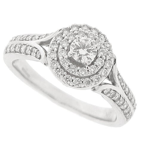 Diamond cluster ring in 9ct white gold, 0.50ct