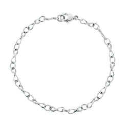 Figure of eight link bracelet in 9ct white gold