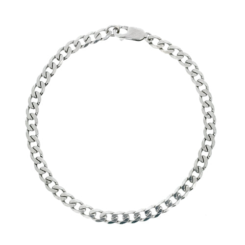 Curb bracelet in 9ct white gold