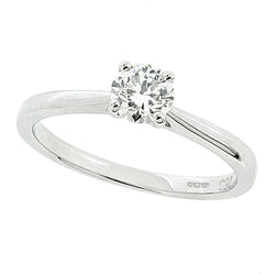 Brilliant cut diamond solitaire ring in 18ct white gold, 0.35ct
