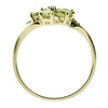 Peridot and diamond floral cluster ring in 9ct yellow gold