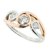 Swirl design diamond dress ring in platinum and 18ct rose gold, 0.68ct