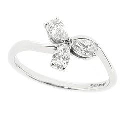 Cubic zirconia three stone ring in 9ct white gold