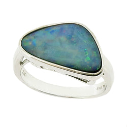 Freeform opal doublet dress ring in silver