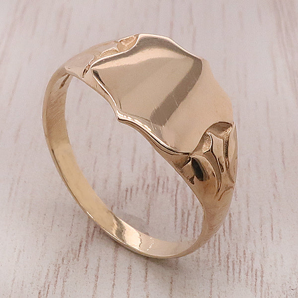 Fancy shape signet ring in 9ct gold