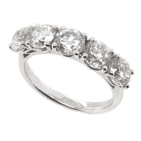 Diamond five stone ring in 18ct white gold, 2.61ct