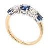 Sapphire and diamond five stone ring in 18ct gold