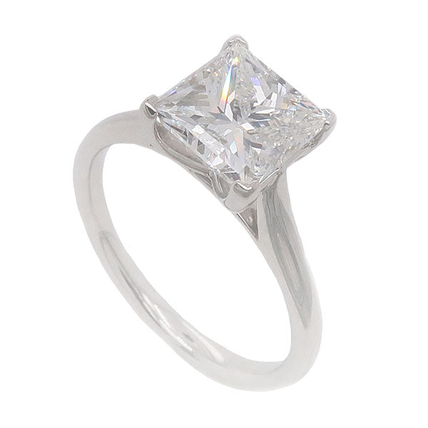 Princess cut diamond solitaire ring in platinum, 2.39ct