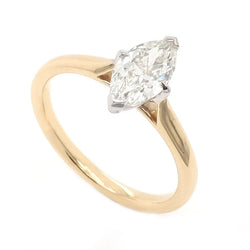 Marquise diamond solitaire ring in 18ct gold and platinum, 0.73ct