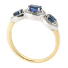 Sapphire and diamond triple halo cluster ring in 18ct gold