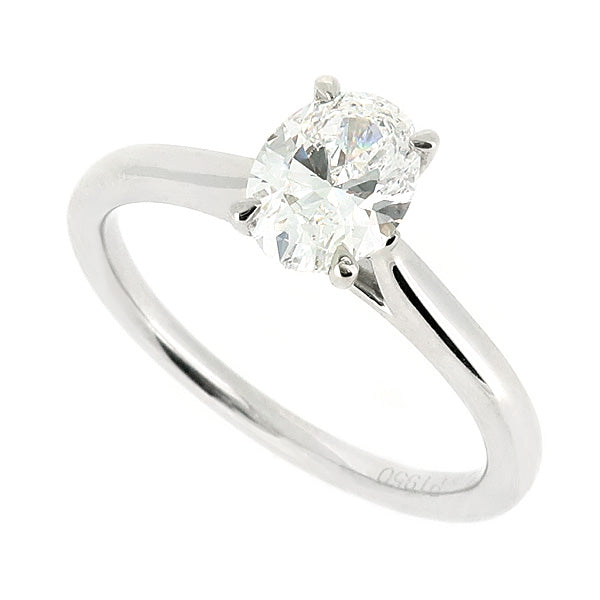 Lab-grown oval diamond solitaire ring in platinum, 0.71ct
