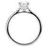Lab grown oval diamond solitaire ring with lab grown diamond shoulders in platinum, 1.17ct