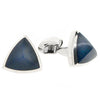 Lapis lazuli pyramid cufflinks in silver