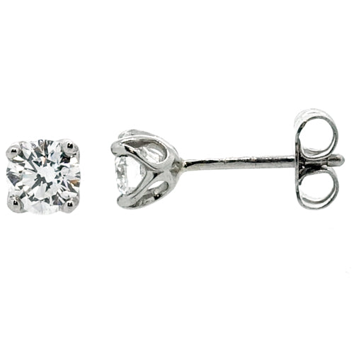 Lab grown diamond solitaire earrings in platinum, 1.00ct