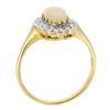 Opal and diamond cluster ring in 9ct gold