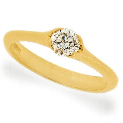 Ring - Diamond solitaire ring in 18ct yellow gold, 0.36ct  - PA Jewellery