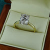 Lab grown oval diamond solitaire ring in 18ct gold, 2.12ct