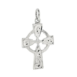 Celtic style cross pendant in 9ct white gold