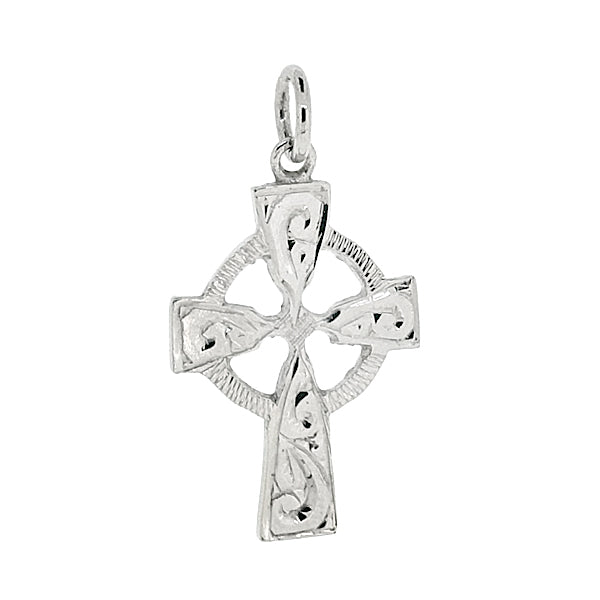 Celtic style cross pendant in 9ct white gold