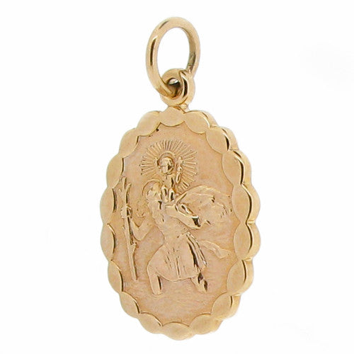 Neckwear - Oval St Christopher pendant in 9ct yellow gold  - PA Jewellery
