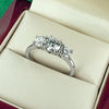 Lab grown diamond three stone ring in platinum, 1.25ct