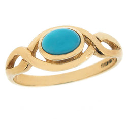 Ring - Turquoise dress ring in 9ct yellow gold  - PA Jewellery