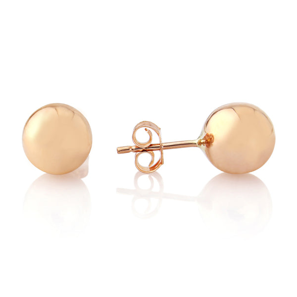 7mm ball studs in 9ct rose gold