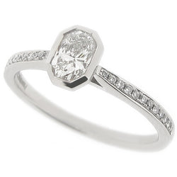 Rubover set Phoenix cut diamond ring in platinum, 0.50ct