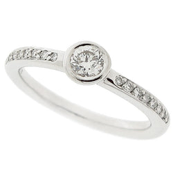 Diamond ring with diamond set shoulders in 18ct white gold, 0.30ct