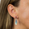 Abalone shell kite-shaped drop earrings in silver
