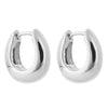 Oval 'huggie' hoop earrings in silver