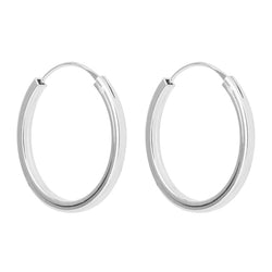 Square section sleeper earrings in silver