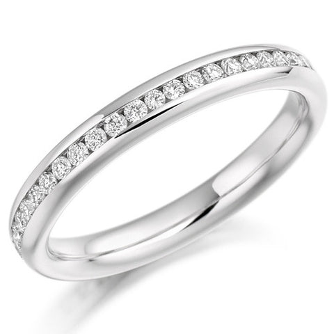Ring - Round brilliant cut diamond channel set full eternity ring, 0.50ct  - PA Jewellery