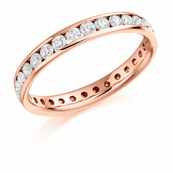 Ring - Round brilliant cut diamond channel set full eternity ring, 1.04ct  - PA Jewellery