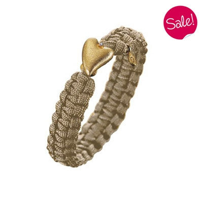 Wristwear - From Soldier To Soldier bracelet - sand with gold plated heart clasp and diamond  - PA Jewellery