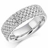 Ring - Round brilliant cut diamond three row half eternity ring, 1.05ct  - PA Jewellery