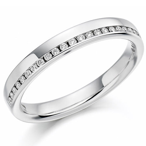 Ring - Round brilliant cut diamond channel set band ring, 0.12ct  - PA Jewellery