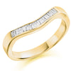 Ring - Baguette cut diamond curved half eternity ring, 0.20ct  - PA Jewellery