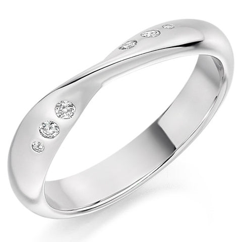 Ring - Diamond set twist band ring, 0.09ct  - PA Jewellery