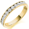 Ring - Round brilliant cut diamond channel set half eternity ring, 0.75ct  - PA Jewellery