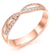 Ring - Diamond set bow shaped band ring, 0.25ct  - PA Jewellery