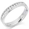 Ring - Round brilliant and baguette cut diamond channel set half eternity ring, 0.50ct  - PA Jewellery
