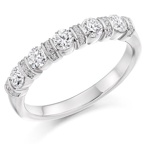 Ring - Round brilliant cut diamond band ring, 0.60ct  - PA Jewellery