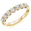 Ring - Round brilliant cut diamond claw set half eternity ring, 0.75ct  - PA Jewellery