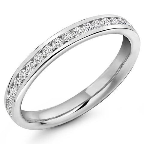 Ring - Round brilliant cut diamond channel set half eternity ring, 0.33ct  - PA Jewellery