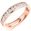 Ring - Round brilliant and baguette cut diamond channel set half eternity ring, 0.76ct  - PA Jewellery