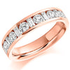 Ring - Round brilliant and baguette cut diamond channel set half eternity ring, 1.08ct  - PA Jewellery