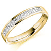 Ring - Princess and baguette cut diamond half eternity ring, 0.50ct  - PA Jewellery