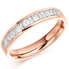 Ring - Baguette cut diamond channel set half eternity ring, 0.56ct  - PA Jewellery