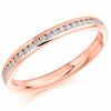 Ring - Round brilliant cut diamond channel set half eternity ring, 0.15ct  - PA Jewellery